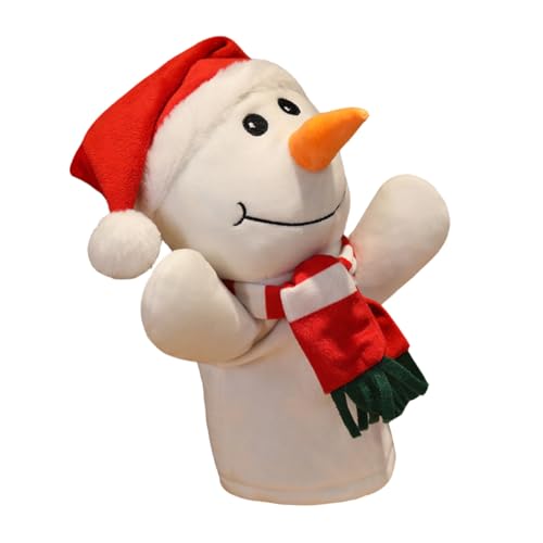GALPADA Weihnachtlicher Schneemann Fingerpuppe Plüschspielzeug Weiche Handpuppe für Interaktives Lernspielzeug für Kindergarten und Zuhause von GALPADA