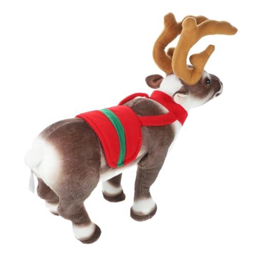GALPADA Weihnachtliches Plüschtier Rentier Kuscheliges Weihnachtsplüschtier Dekorative Elchfigur für Festliche Partydeko als Kleines Wohnaccessoire von GALPADA