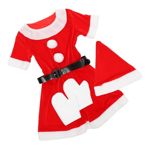 GALPADA Weihnachts -Frauenanzug Weihnachten Hüte Kostüm für Frauen Kleid für Weihnachtskostüm Weihnachtsmannkostüm für Damen rot von GALPADA