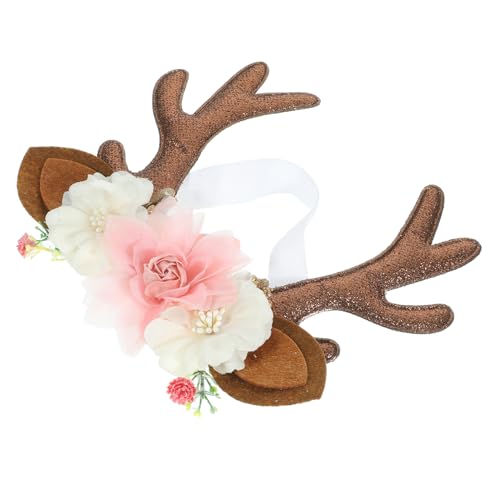 GALPADA Weihnachts Haarband Elastisches Rentiergeweih Stirnband mit Elchohren und Blumen für Kleinkinder und Neugeborene Festliches Haarschmuck GALPADA Weihnachts Haarband Elastisches Rentiergeweih Stirnband mit Elchohren und Blumen für Kleinkinder und Neugeborene Festliches Haarschmuck von GALPADA