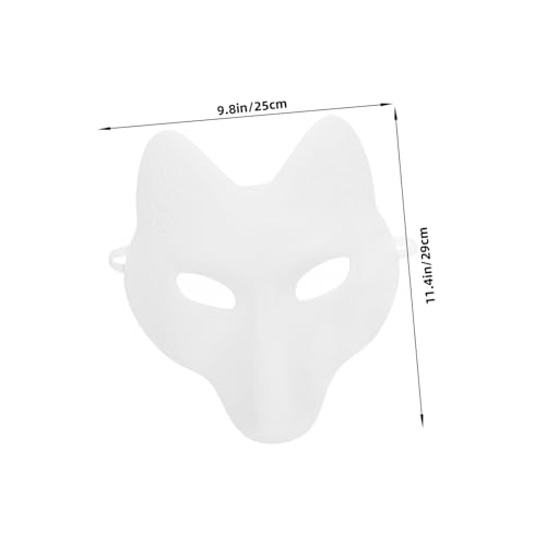 GALPADA Weiße Fuchs- Damen Pu- DIY zum Bemalen Leichte Einstellbare Cosplay- für Halloween Maskenball Karneval und Kostümpartys von GALPADA