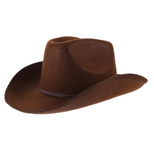 GALPADA Western Cowgirl Hut Damen Herren mit Verstellbarem Kinnband Unisex Party Cowboyhut Accessoire für Westernkostüm Stilvoller Westernlook in Dunkelbraun GALPADA Western Cowgirl Hut Damen Herren mit Verstellbarem Kinnband Unisex Party Cowboyhut Accessoire für Westernkostüm Stilvoller Westernlook in Dunkelbraun von GALPADA