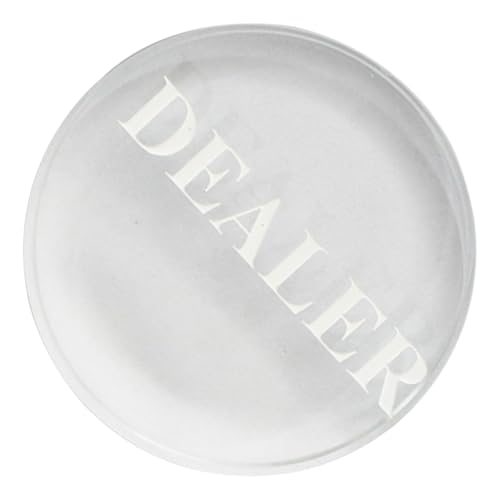 GALPADA Widerstandsfähiger Kompakter Poker Dealer Button aus Transparentem Graviertem Design für Hold Turniere und Professionelle Spielrunden von GALPADA
