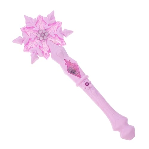 GALPADA Zauberstab Winter Schneeflocke LED Zauberstab Leuchtstab Dekorationsstäbe Nur Weihnachts Leuchtstab Cosplay Halloween Stil Gastgeschenk Zauberer Fee Königin Kunststoff Rosa von GALPADA