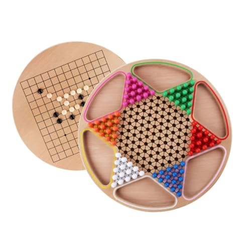 GALPADA Zweifach Holzspielzeug Gobang und Chinesisches Dame Brettspiel Lernspiel Ab Jahren Pädagogisch Robust und Sicher Für Hand Auge koordination und Logisches Denken von GALPADA