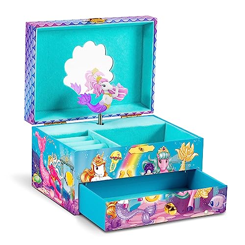 CRAZE Music Box Galupy Mermaid | Spieluhr mit Melodie, Mädchen Schmuckkästchen mit Meerjungfrau-Grafik, Schublade & Spiegel von CRAZE