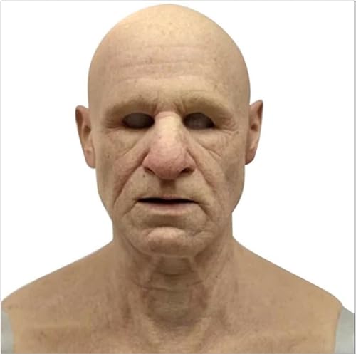 GALsor Echte 3D-Maske, hübscher Mann, alte Mann-Maske, alte Dame, kahler alter Mann, Kopf-Set von GALsor
