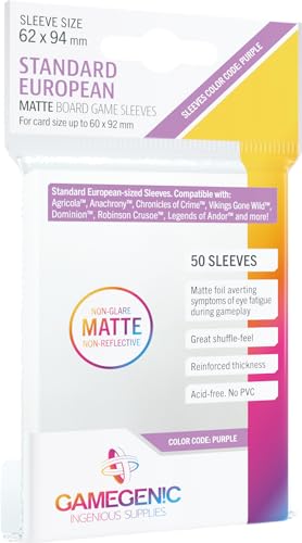 Gamegenic, MATTE Standard European-Sized Sleeves, Sleeve color code: Purple von Asmodee