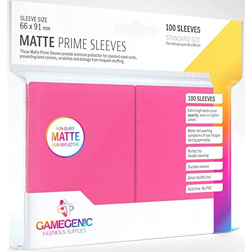 Gamegenic, Matte Prime Sleeves Pink, Sleeve Color Code: Gray von Gamegenic