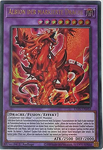 Albion der markierte Drache Ultra Rare LIOV-DE033 - Lightning Overdrive Karte - mit GamersHeaven Cardboard Guard von GAMERSHEAVEN