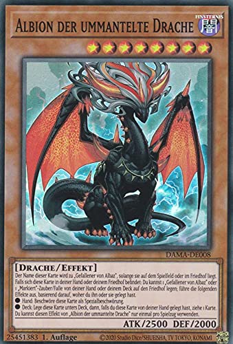 Albion der ummantelte Drache Super Rare DAMA-DE008 - Dawn of Majesty Karte - mit GamersHeaven Cardboard Guard von GAMERSHEAVEN