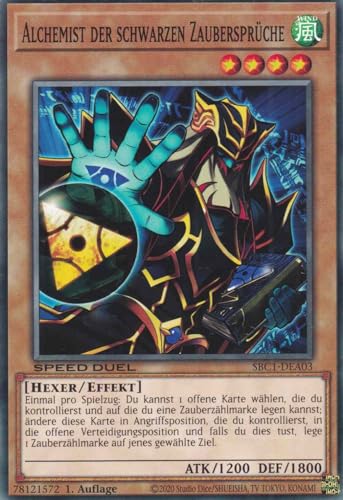 Alchemist der schwarzen Zaubersprüche Common SBC1-DEA03 - Streets of Battle City Karte - mit GamersHeaven Cardboard Guard von GAMERSHEAVEN