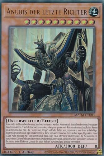 Anubis der letzte Richter Ultra Rare MZTM-DE003 - Maze of The Master Karte - mit GamersHeaven Cardboard Guard von GAMERSHEAVEN