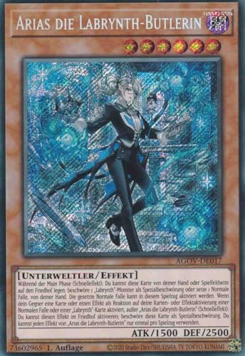 Arias die Labrynth-Butlerin Secret Rare AGOV-DE017 - Age of Overlord Karte - mit GamersHeaven Cardboard Guard von GAMERSHEAVEN