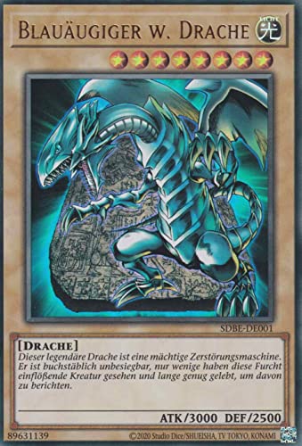 Blauäugiger w. Drache Ultra Rare SDBE-DE001 - Saga of Blue-Eyes White Dragon Karte - mit GamersHeaven Cardboard Guard von GAMERSHEAVEN