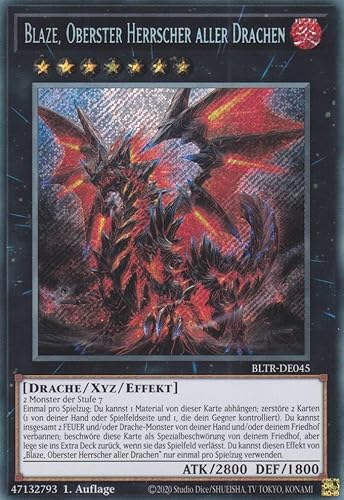 Blaze, Oberster Herrscher Aller Drachen Secret Rare BLTR-DE045 - Battles of Legend Terminal Revenge Karte - mit GamersHeaven Cardboard Guard von GAMERSHEAVEN