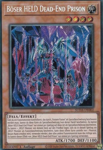 Böser HELD Dead-End Prison Secret Rare SUDA-DE002 - Supreme Darkness Karte - mit GamersHeaven Cardboard Guard von GAMERSHEAVEN