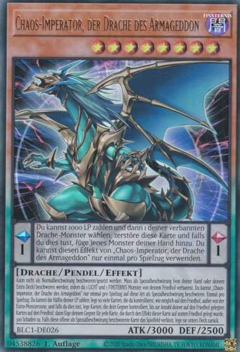 Chaos-Imperator, der Drache des Armageddon Ultra Rare BLC1-DE026 - Battles of Legend Chapter 1 - mit GamersHeaven Cardboard Guard von GAMERSHEAVEN