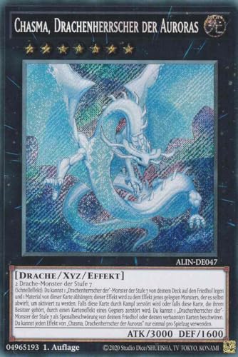 Chasma, Drachenherrscher der Auroras Secret Rare ALIN-DE047 - Alliance Insight Karte - mit GamersHeaven Cardboard Guard von GAMERSHEAVEN