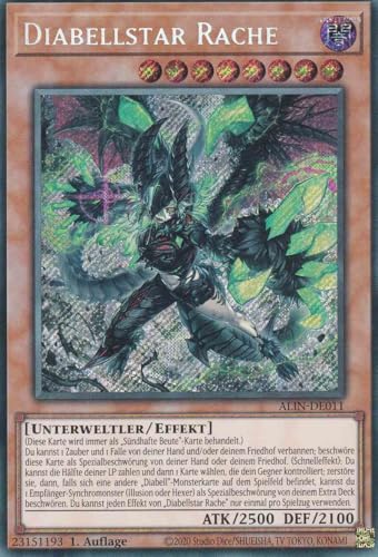 Diabellstar Rache Secret Rare ALIN-DE011 - Alliance Insight Karte - mit GamersHeaven Cardboard Guard von GAMERSHEAVEN