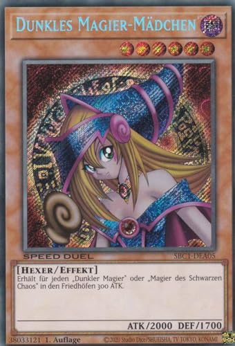 Dunkles Magier-Mädchen Secret Rare SBC1-DEA05 - Streets of Battle City Karte - mit GamersHeaven Cardboard Guard von GAMERSHEAVEN