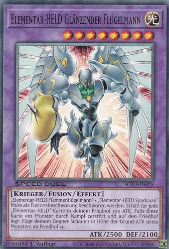 Elementar-HELD Glänzender Flügelmann Common SGX3-DEI25 - Speed Duel GX: Duelists of Shadows - mit GamersHeaven Cardboard Guard von GAMERSHEAVEN
