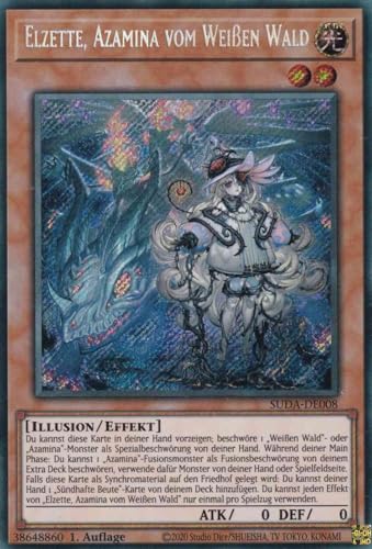 Elzette, Azamina vom Weißen Wald Secret Rare SUDA-DE008 - Supreme Darkness Karte - mit GamersHeaven Cardboard Guard von GAMERSHEAVEN