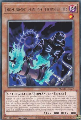 Erdgebundener Gefangener Terrainbewahrer Rare MZMI-DE027 - Maze of Millennia Karte - mit GamersHeaven Cardboard Guard von GAMERSHEAVEN