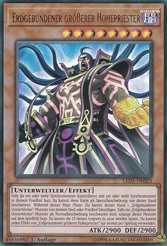Erdgebundener größerer Hohepriester Ultra Rare LED5-DE023 - Legendary Duelists Immortal Destiny - mit GamersHeaven Cardboard Guard von GAMERSHEAVEN