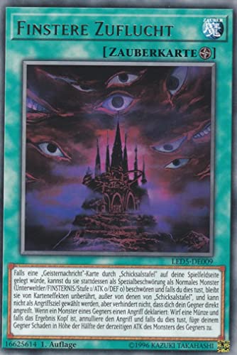 Finstere Zuflucht Rare LED5-DE009 - Legendary Duelists Immortal Destiny - mit GamersHeaven Cardboard Guard von GAMERSHEAVEN