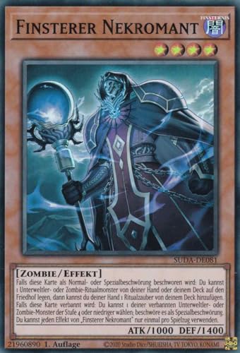 Finsterer Nekromant Super Rare SUDA-DE081 - Supreme Darkness Karte - mit GamersHeaven Cardboard Guard von GAMERSHEAVEN