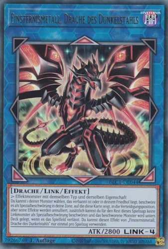 Finsternismetall, Drache des Dunkelstahls Ultra Rare BLC1-DE044 - Battles of Legend Chapter 1 - mit GamersHeaven Cardboard Guard von GAMERSHEAVEN