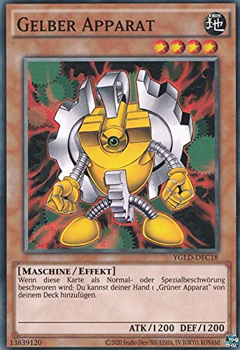 Gelber Apparat Common YGLD-DEC18 - Yugis Legendary Decks - King of Games - mit GamersHeaven Cardboard Guard von GAMERSHEAVEN