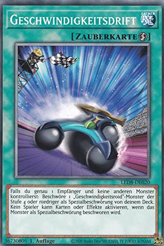 Geschwindigkeitsdrift Common LED8-DE020 - Legendary Duelists Synchro Storm Karte - mit GamersHeaven Cardboard Guard von GAMERSHEAVEN