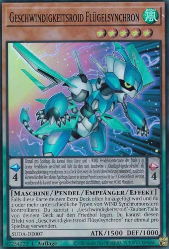 Geschwindigkeitsroid Flügelsynchron Super Rare SUDA-DE007 - Supreme Darkness Karte - mit GamersHeaven Cardboard Guard von GAMERSHEAVEN