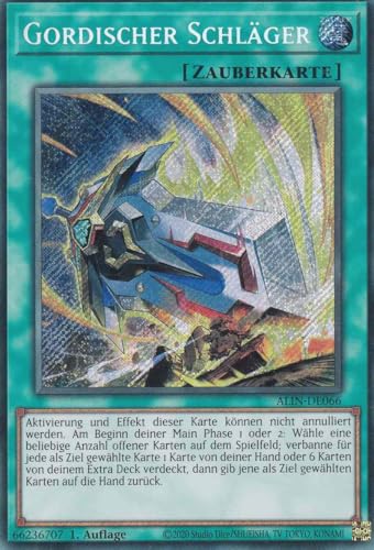 Gordischer Schläger Secret Rare ALIN-DE066 - Alliance Insight Karte - mit GamersHeaven Cardboard Guard von GAMERSHEAVEN