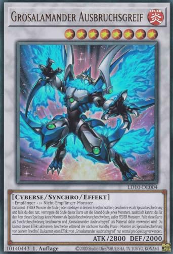 Grosalamander Ausbruchsgreif Ultra Rare LD10-DE004 - Legendary Duelists Soulburning Volcano Karte - mit GamersHeaven Cardboard Guard von GAMERSHEAVEN