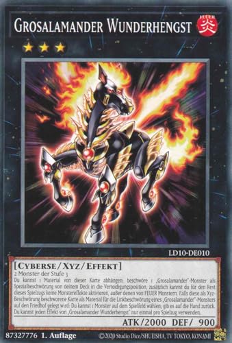 Grosalamander Wunderhengst Common LD10-DE010 - Legendary Duelists Soulburning Volcano Karte - mit GamersHeaven Cardboard Guard von GAMERSHEAVEN