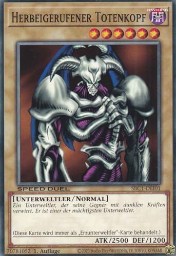 Herbeigerufener Totenkopf Common SBC1-DEI01 - Streets of Battle City Karte - mit GamersHeaven Cardboard Guard von GAMERSHEAVEN