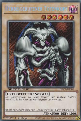 Herbeigerufener Totenkopf Secret Rare SBC1-DEI01 - Streets of Battle City Karte - mit GamersHeaven Cardboard Guard von GAMERSHEAVEN