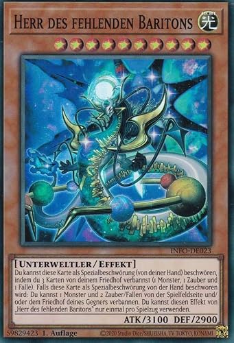 Herr des fehlenden Baritons Super Rare INFO-DE023 - The Infinite Forbidden Karte - mit GamersHeaven Cardboard Guard von GAMERSHEAVEN