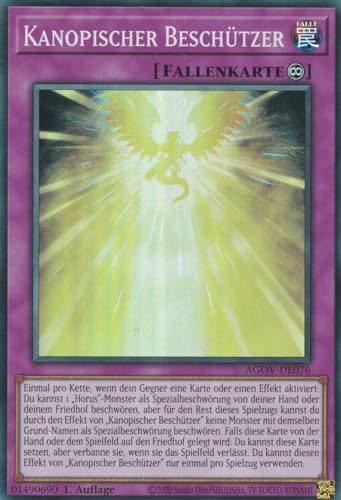 Kanopischer Beschützer Super Rare AGOV-DE076 - Age of Overlord Karte - mit GamersHeaven Cardboard Guard von GAMERSHEAVEN