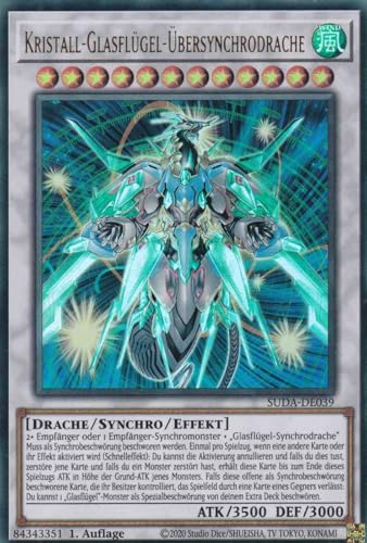 Kristall-Glasflügel-Übersynchrodrache Ultra Rare SUDA-DE039 - Supreme Darkness Karte - mit GamersHeaven Cardboard Guard von GAMERSHEAVEN