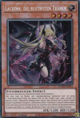 Lacrima, die blutroten Tränen Secret Rare ROTA-DE014 - Rage of The Abyss Karte - mit GamersHeaven Cardboard Guard von GAMERSHEAVEN