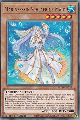 Marinzessin Schläfrige Maid Rare LED9-DE032 - Legendary Duelists Duels from The Deep - mit GamersHeaven Cardboard Guard von GAMERSHEAVEN