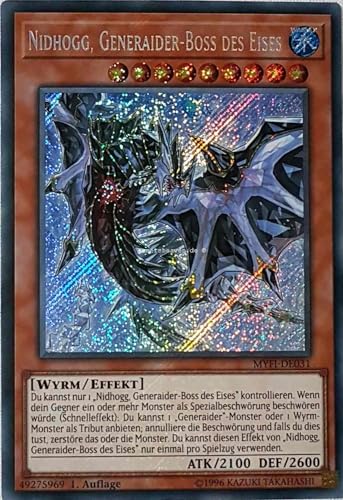 Nidhogg, Generaider-Boss des Eises Secret Rare MYFI-DE031 - Mystic Fighters - mit GamersHeaven Cardboard Guard von GAMERSHEAVEN