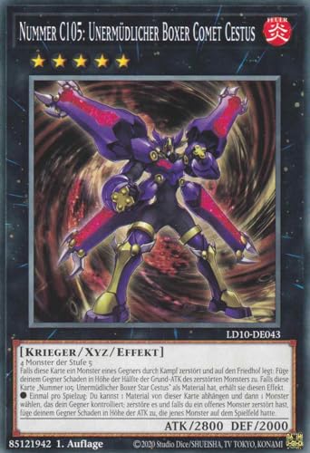 Nummer C105: Unermüdlicher Boxer Comet Cestus Common LD10-DE043 - Legendary Duelists Soulburning Volcano Karte - mit GamersHeaven Cardboard Guard von GAMERSHEAVEN