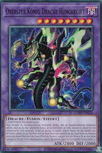 Oberster König Drache Hungergift Common LEDD-DEC26 - Legendary Dragon Decks Karte - mit GamersHeaven Cardboard Guard von GAMERSHEAVEN