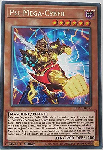 Psi-Mega-Cyber Rare LED7-DE033 - Legendary Duelists Rage of Ra Karte - mit GamersHeaven Cardboard Guard von GAMERSHEAVEN