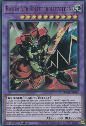 Raijin der Splitterblitzstern Ultra Rare BLCR-DE037 - Battles of Legend Crystal Revenge - mit GamersHeaven Cardboard Guard von GAMERSHEAVEN